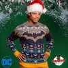 MAN WEARING BATMAN FROSTY CHRISTMAS JUMPER Retro and Geek Merchandise | FPCustomz
