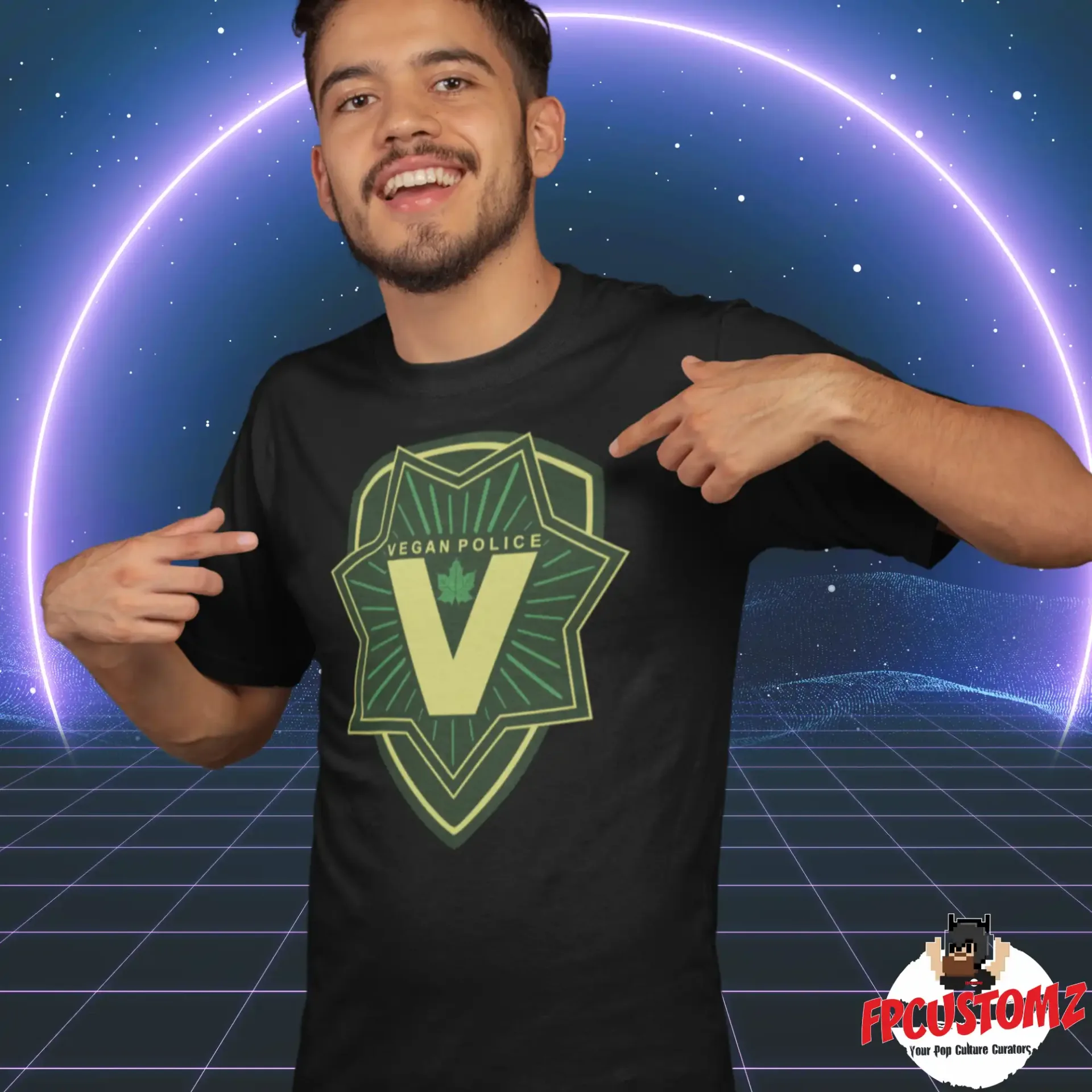 VEGAN POLICE BLACK TEE VEGAN POLICE BLACK TEE scaled Retro and Geek Merchandise | FPCustomz